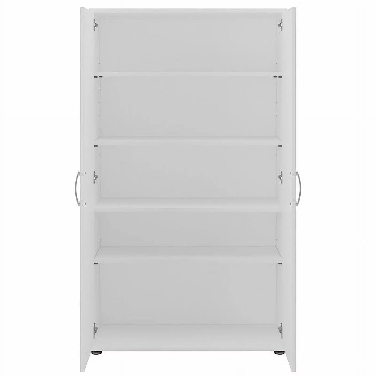Pemberly Row Tall Garage Storage Cabinet in White - Engineered Wood