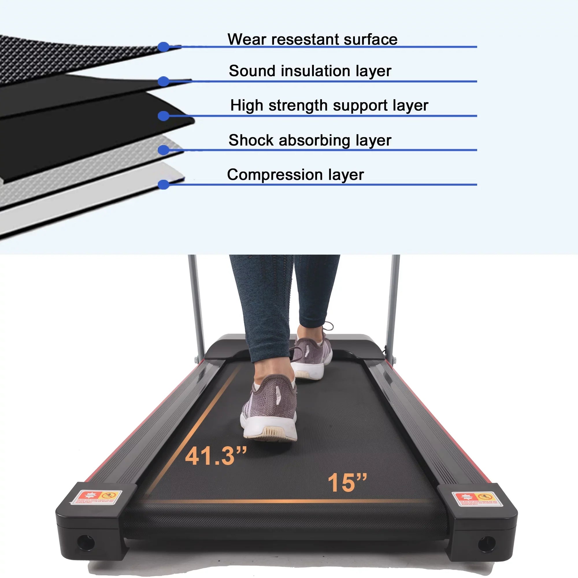 CoSoTower Folding Treadmill for Home with Desk - 2.5HP Compact Electric Treadmill for Running and Walking Foldable Portable Running Machine for Small Spaces Workout, 265LBS Weight Capacity