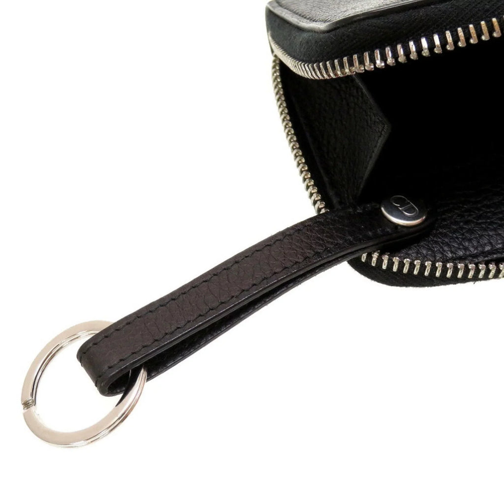 Pre-Owned Dior Homme Leather Black Men's Round Coin Case (Good)