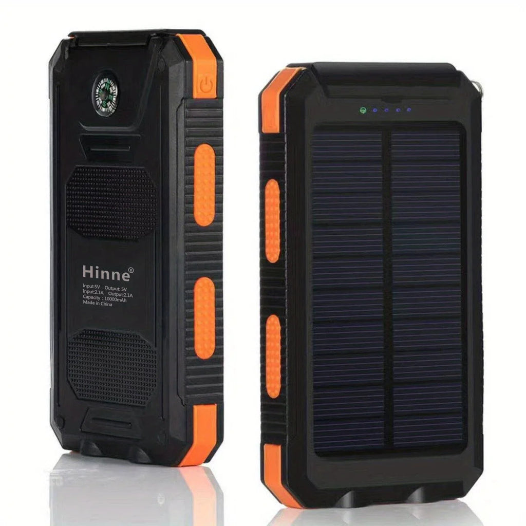 10000mah Portable Solar Mobile Power Charger Liquid Solar Mobile Power Panel Charging Bank With Built-in Compass And Hook