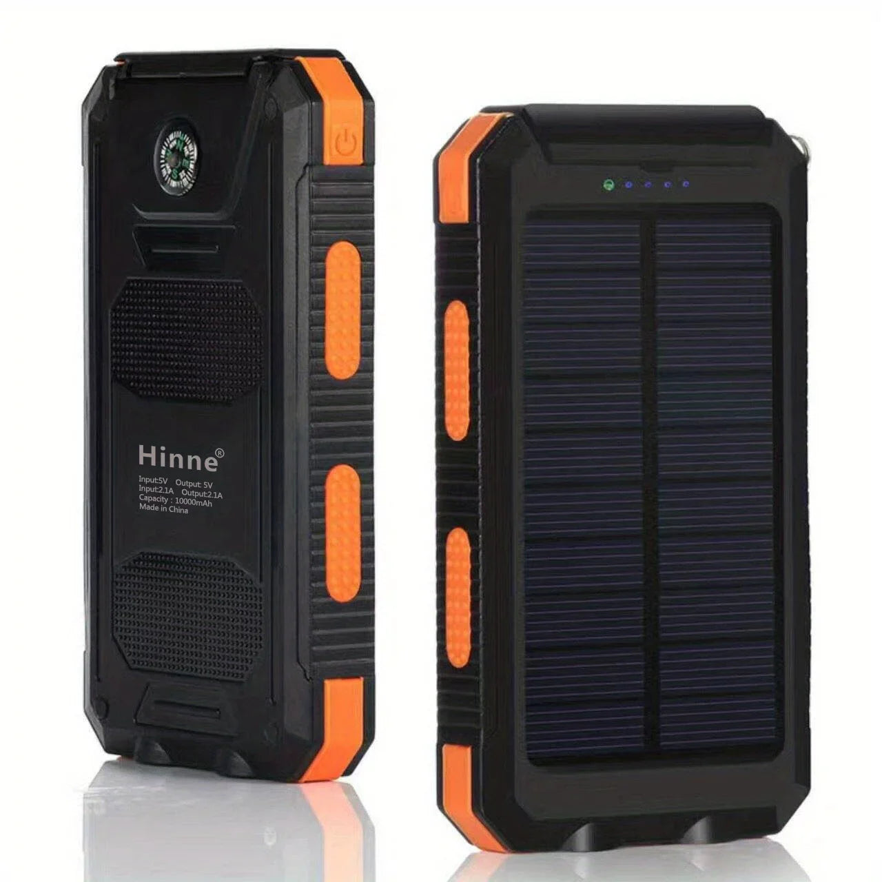 10000mah Portable Solar Mobile Power Charger Liquid Solar Mobile Power Panel Charging Bank With Built-in Compass And Hook