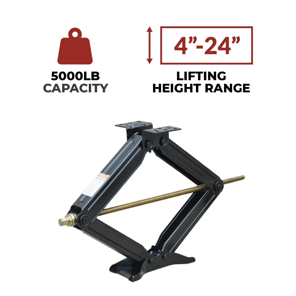 Bastion Distribution Two New 24" Scissor Jacks | 5000lb Capacity | 4-24” Adjustable Height | Great For Stabilizing Trailers, Campers & More | BJ-5000MSJ24
