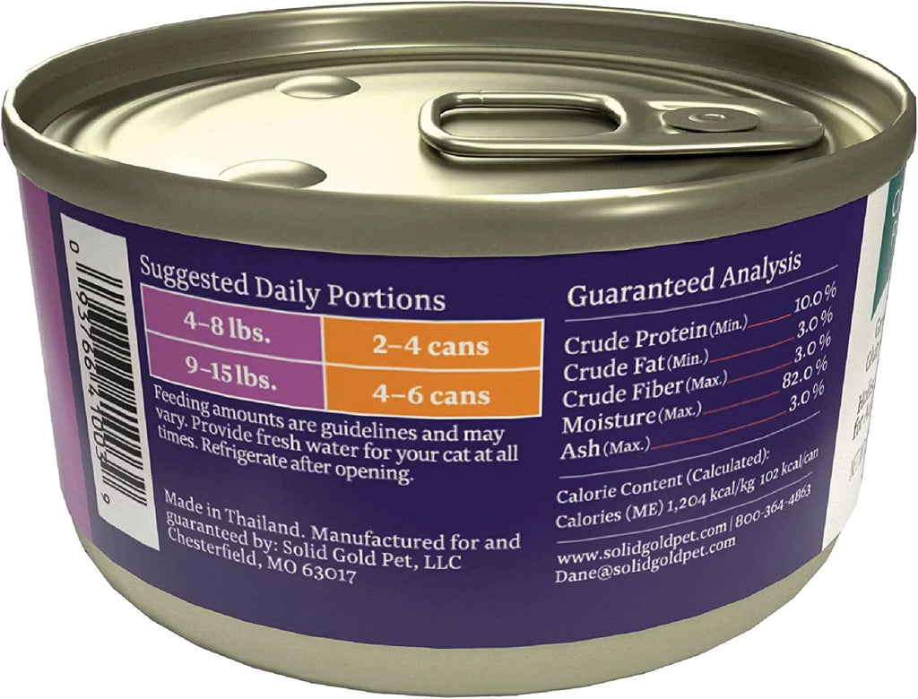 Solid Gold Wet Cat Food Pate for Adult & Senior Cats - Made with Real Chicken - High Protein Grain Free Wet Cat Food for Healthy Digestion, Skin and Coat & Sensitive Stomach - 3oz (24 Count)