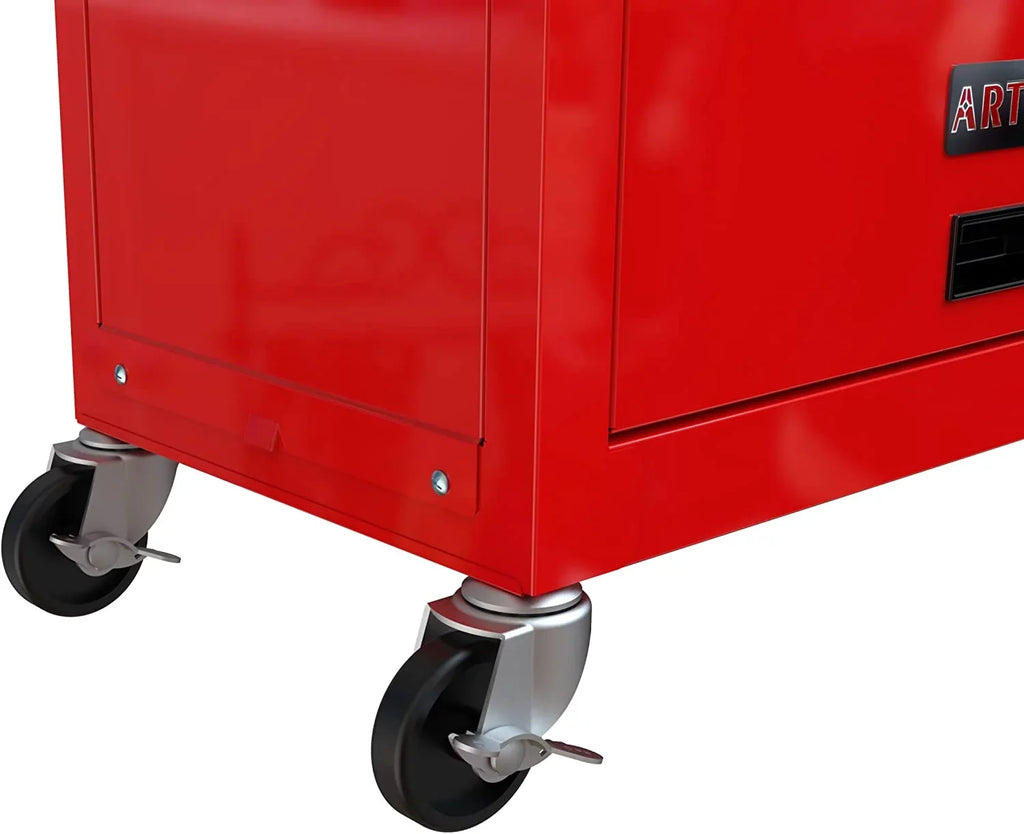 LoLado 8 Drawer Rolling Tool Chest with Wheels, High Capacity Tool Storage Cabinet & Tool Box Cart, Lockable Rolling Tool Chest with Drawers, Toolbox Organizer for Garage Warehouse Workshop - Red