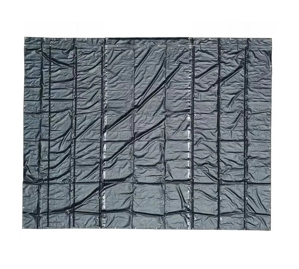 24' x 18' Black Steel Tarp for Heavy Duty Truck Cargo - 14 Oz Vinly Lightweight Flatbed Tarps with 8' Drop - Liquid Tarp for Trailers to Protect Cargo from Wind, Rain, Snow and Sun