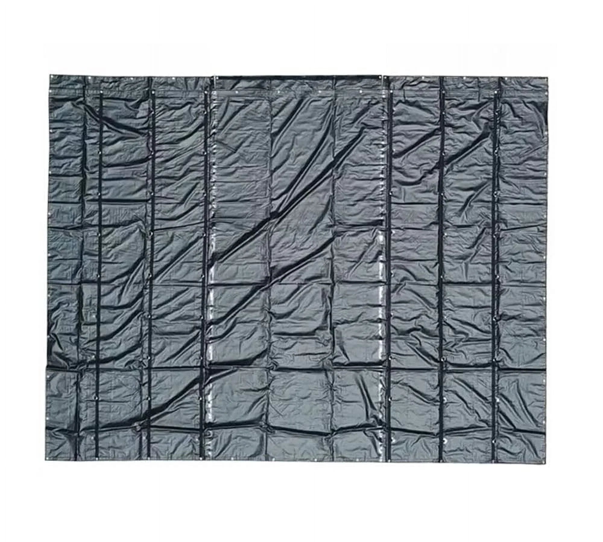 24' x 18' Black Steel Tarp for Heavy Duty Truck Cargo - 14 Oz Vinly Lightweight Flatbed Tarps with 8' Drop - Liquid Tarp for Trailers to Protect Cargo from Wind, Rain, Snow and Sun
