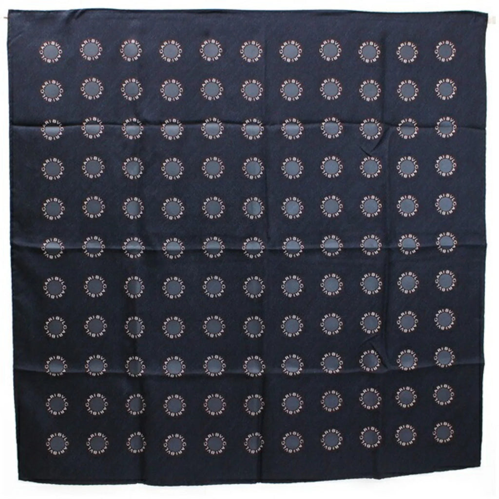 Pre-Owned BVLGARI silk scarf muffler charcoal gray Ladies (Good)