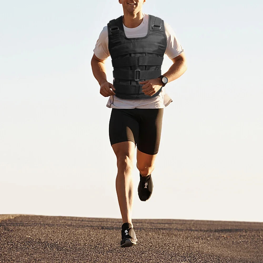 FlyFlise Adjustable Weighted Vest Weight Jacket Oxford Exercise Weight Loading Cloth Strength Training 50kg Max. Load (Empty)