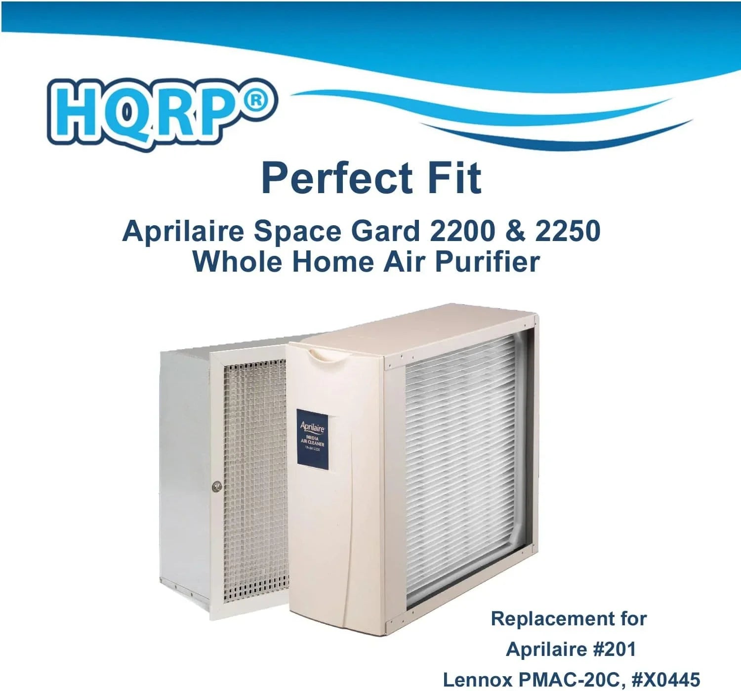HQRP 2-Pack Whole House Air Purifier Filter compatible with Aprilaire Space Gard 2200 2250 Part #201, Replacement for Lennox PMAC-20C Part #X0445