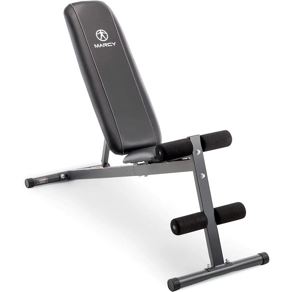 Marcy SB-261W Utility Bench for Upright, Incline, Decline, and Flat Exercise Bundle with Deco Essentials 27 Ounce Fluid Bottle and Workout Cooling Sport Towel