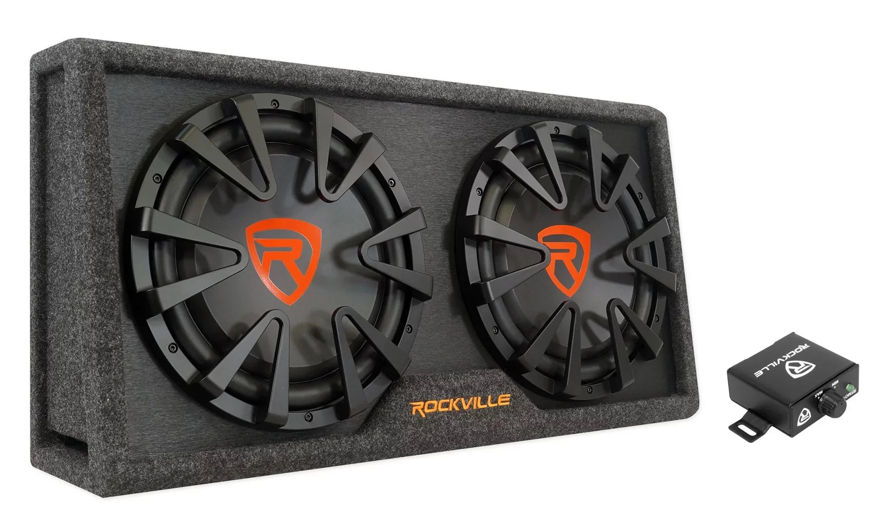 Rockville RG212CA 2000w Dual 12 inches Vented Powered Car Subwoofer Enclosure+Amp Kit