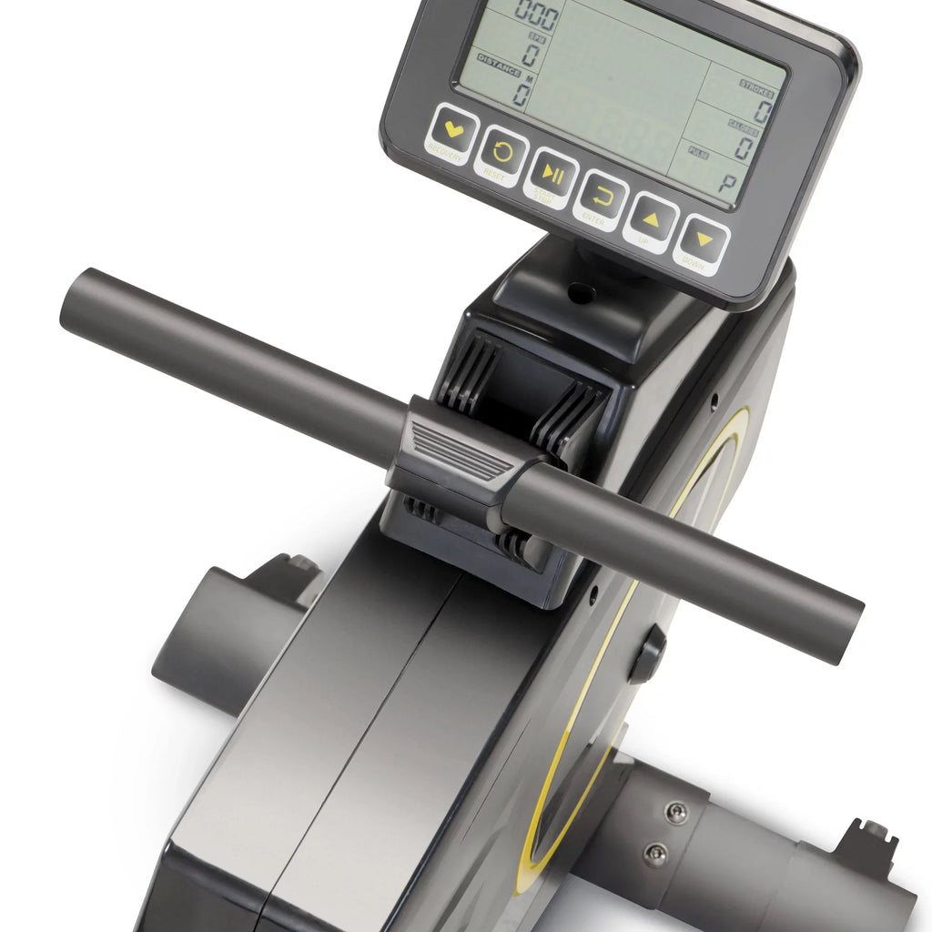 CIRCUIT FITNESS Deluxe Foldable Magnetic Rowing Machine with 8 Resistance Settings/Transport Wheels/LCD Monitor AMZ-986RW