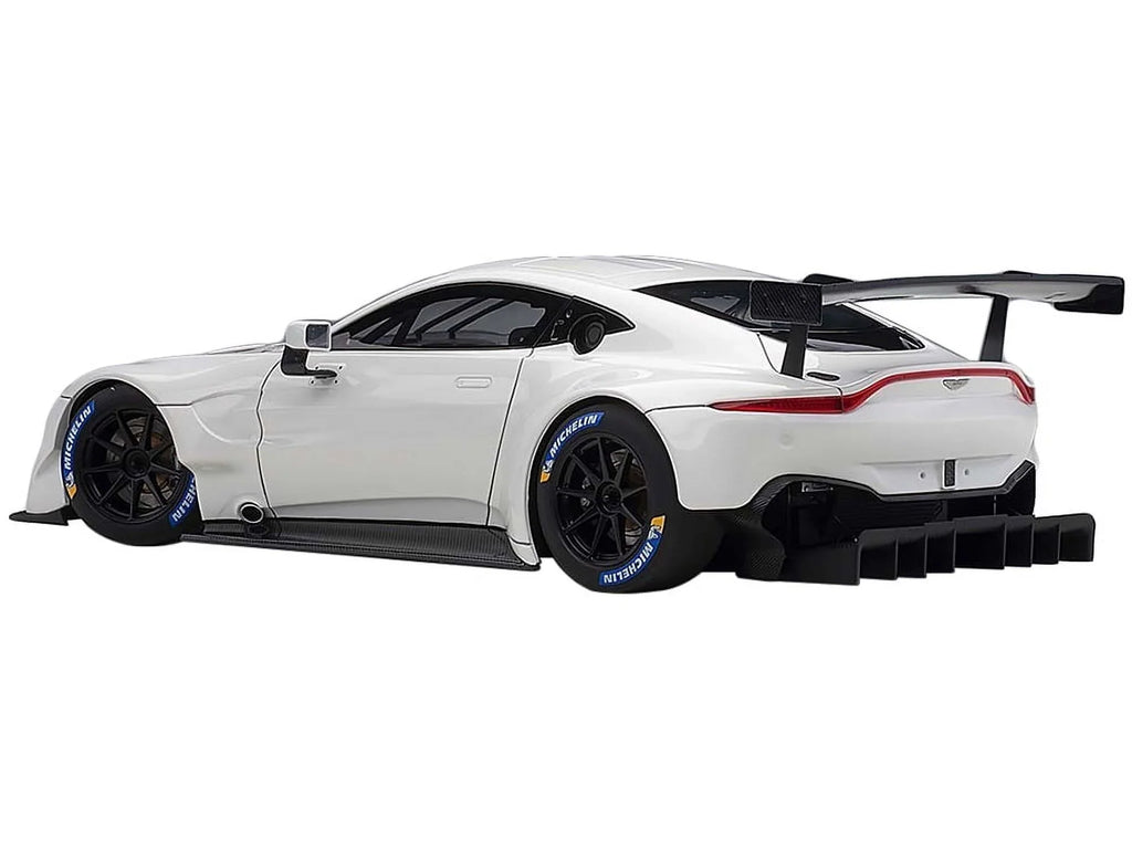 2018 Aston Martin Vantage GTE Le Mans PRO White with Carbon Accents 1/18 Model Car by Autoart