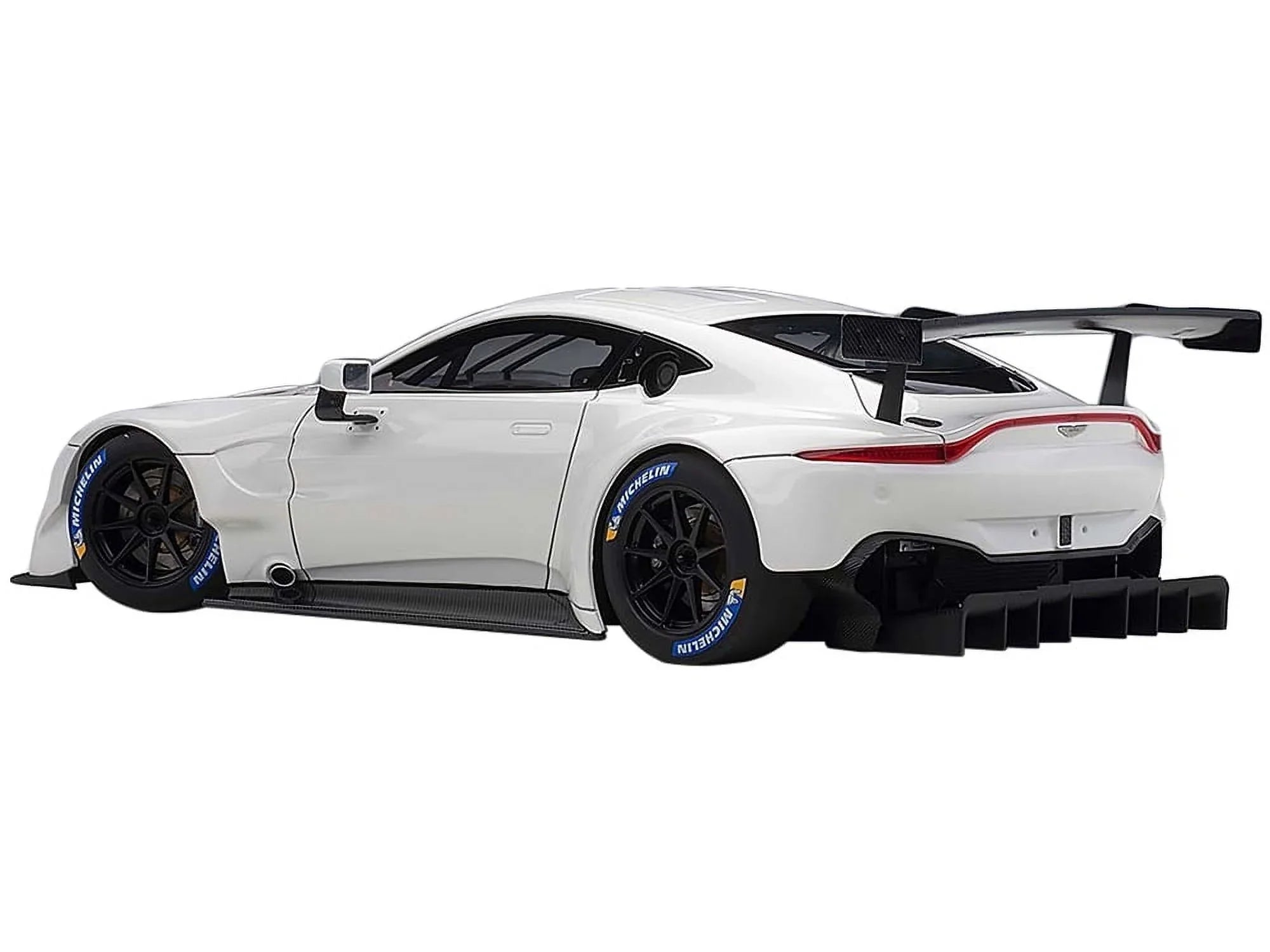 2018 Aston Martin Vantage GTE Le Mans PRO White with Carbon Accents 1/18 Model Car by Autoart