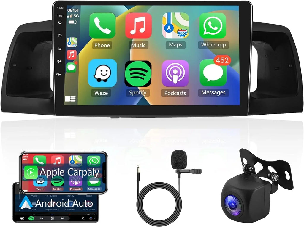 THONZER 1G+32G Android 9 Inch Car Stereo for Toyota Corolla ex 2007-2012 with Wireless Carplay, Rimoody Touch Monitor Car Radio Bluetooth GPS WiFi FM Mirror Link RCA USB SWC + Backup Camera