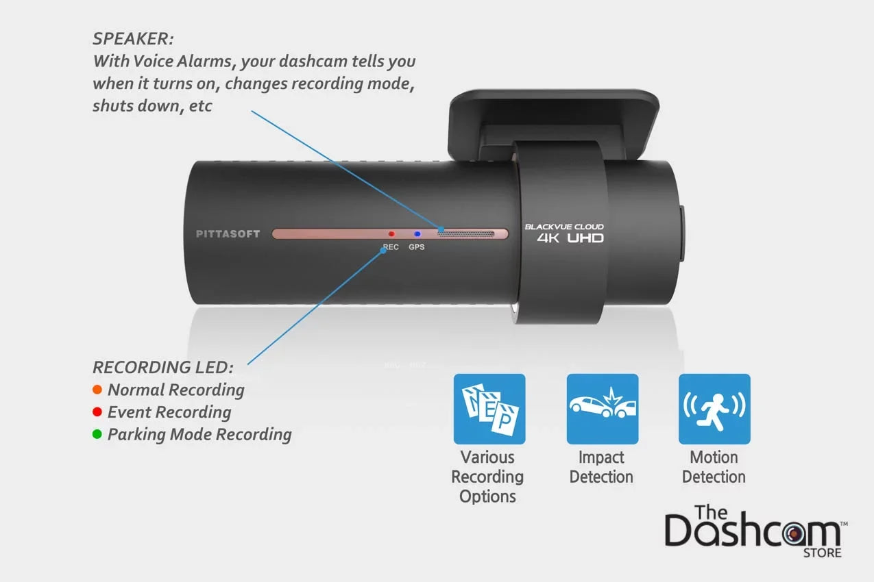 BlackVue DR900S-1CH Single Lens 4K GPS WiFi Cloud-Capable Dashcam w/ 16GB Memory Card