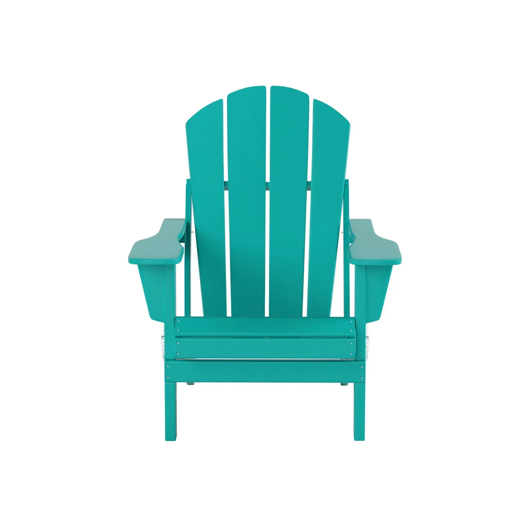 EXTRA PLATINUM Classic Outdoor Patio Folding Poly Adirondack Chairs (Set of 4), Turquoise