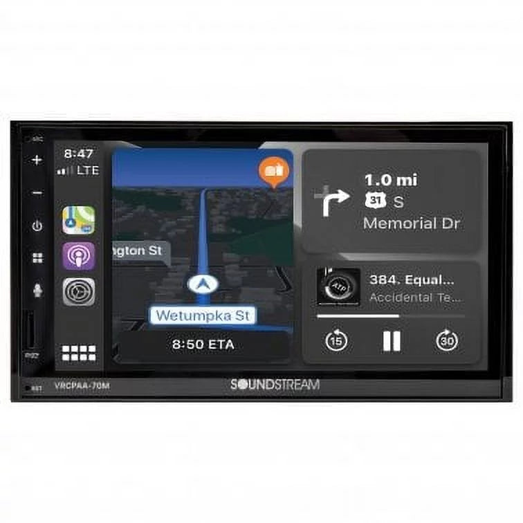 Soundstream VRCPAA-70M 7" Double DIN Bluetooth CarPlay & Android +Camera Black