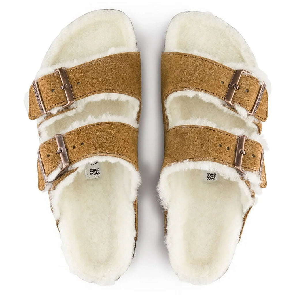 BIRKENSTOCK Unisex Arizona Shearling Mink Suede/Natural Shearling - 1001128