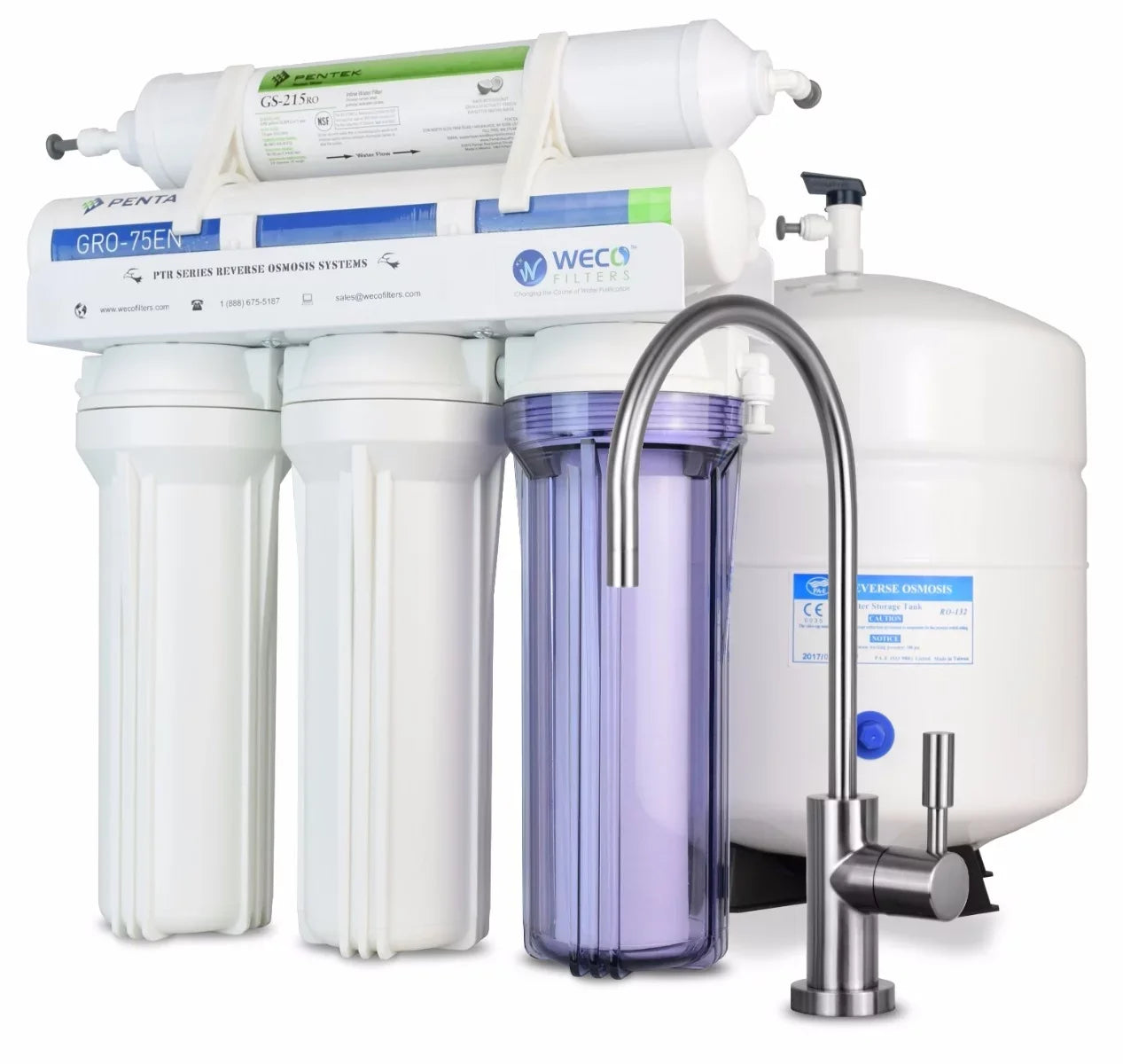 WECO VGRO-75GS-215RO High Efficiency Reverse Osmosis Drinking Fluid Filtration System