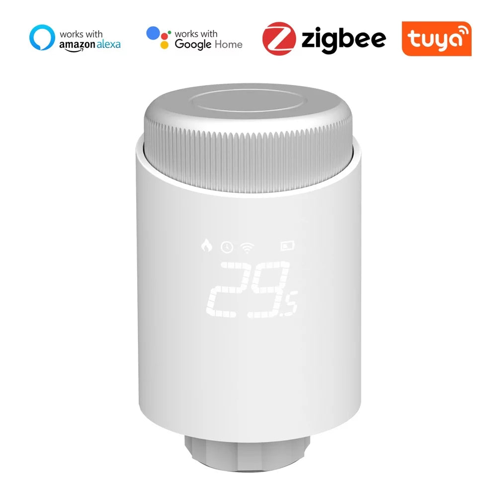 Tomshoo Thermostatic Radiator Valves Chipset Wireless Mobilephone App Control Home Heating Thermostat Temperature Controller Radiator Thermostat Compatible with Home