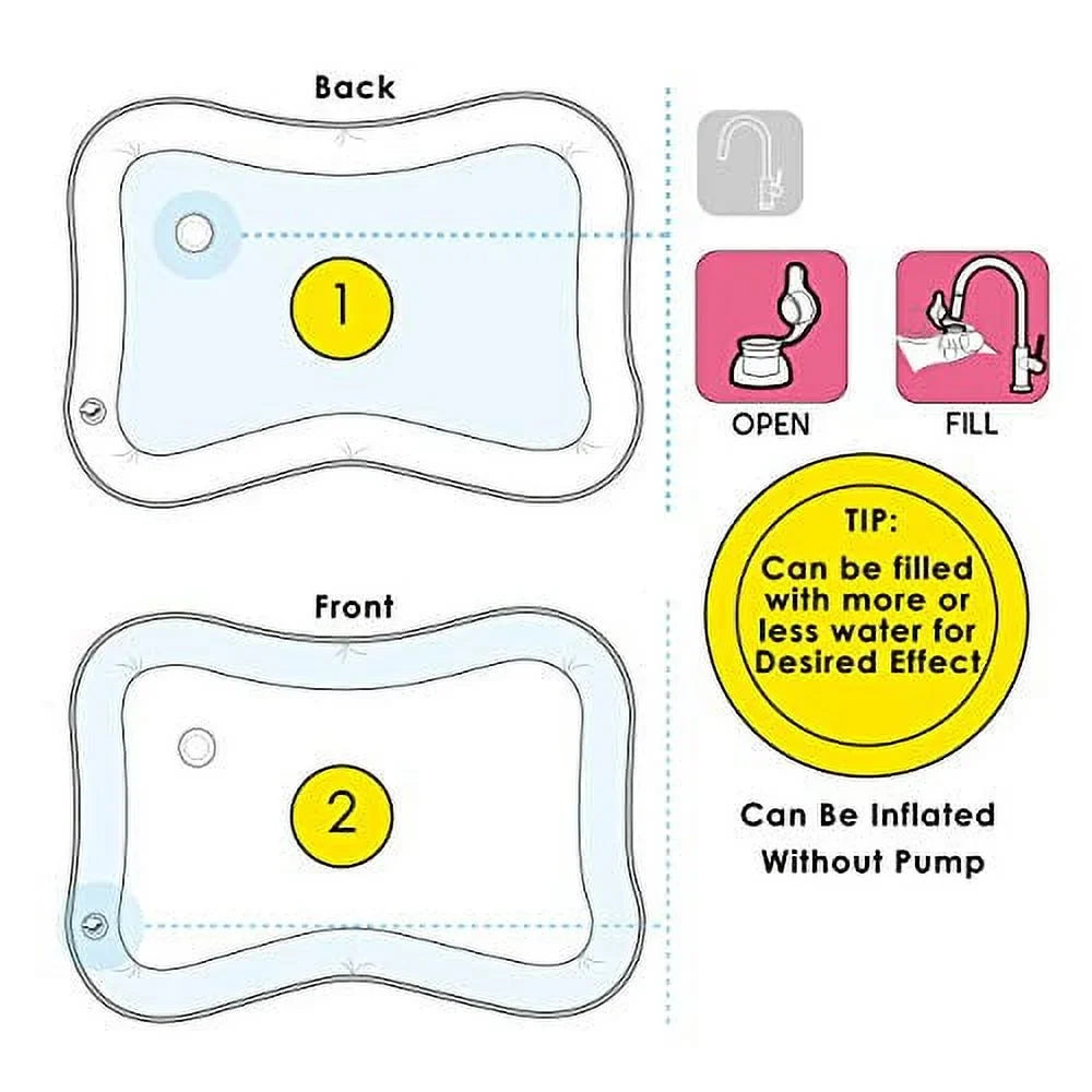 Splashin'kids Inflatable Tummy time Premium Fluid mat Infants and Toddlers is The Perfect Fun time Play Activity Center Your Baby's Stimulation Growth