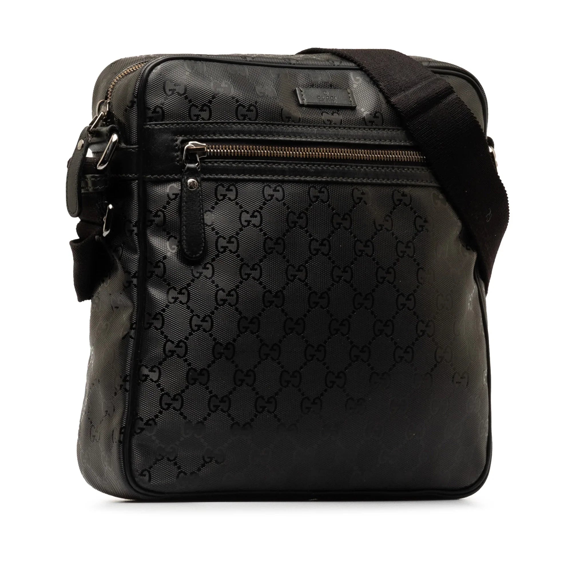 Pre-Owned Authenticated Gucci GG Imprime Crossbody Bag Coated Canvas Fabric Black Unisex (Good)