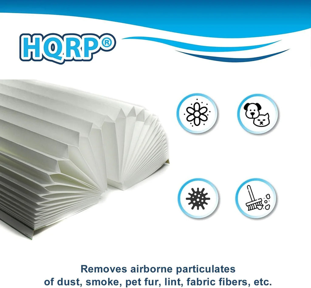 HQRP 2-Pack Whole House Air Purifier Filter compatible with Aprilaire Space Gard 2200 2250 Part #201, Replacement for Lennox PMAC-20C Part #X0445