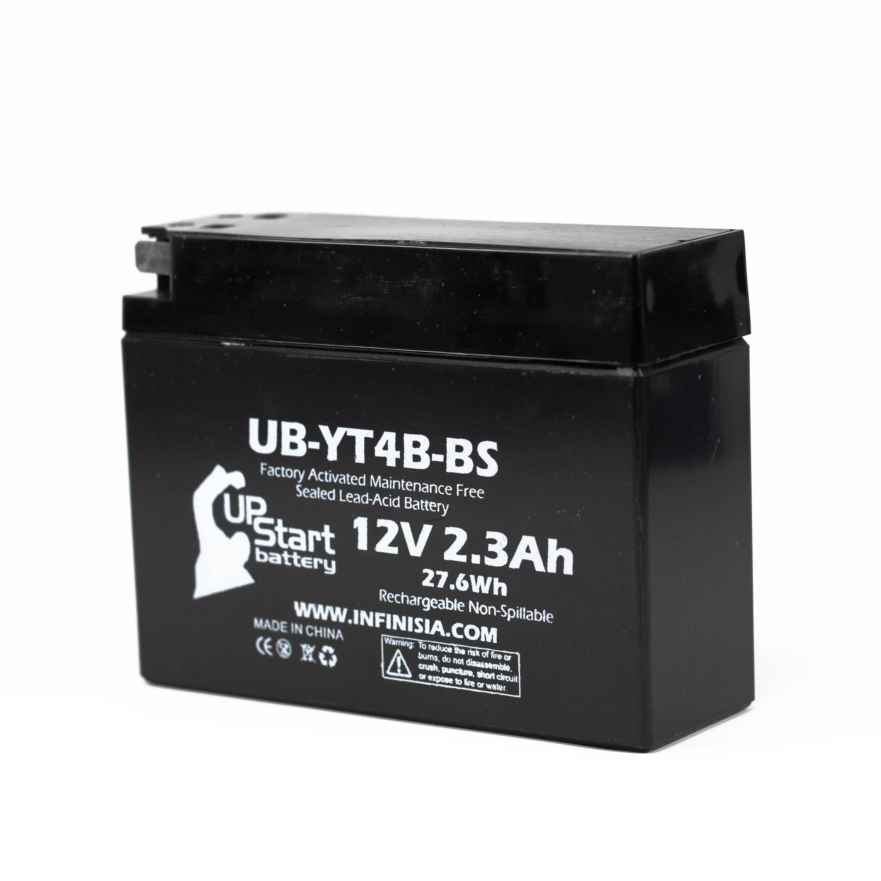 3-Pack UpStart Battery Replacement for 2015 Yamaha TTR110E 110CC Factory Activated, Maintenance Free, Motorcycle Battery - 12V, 2.3Ah, UB-YT4B-BS