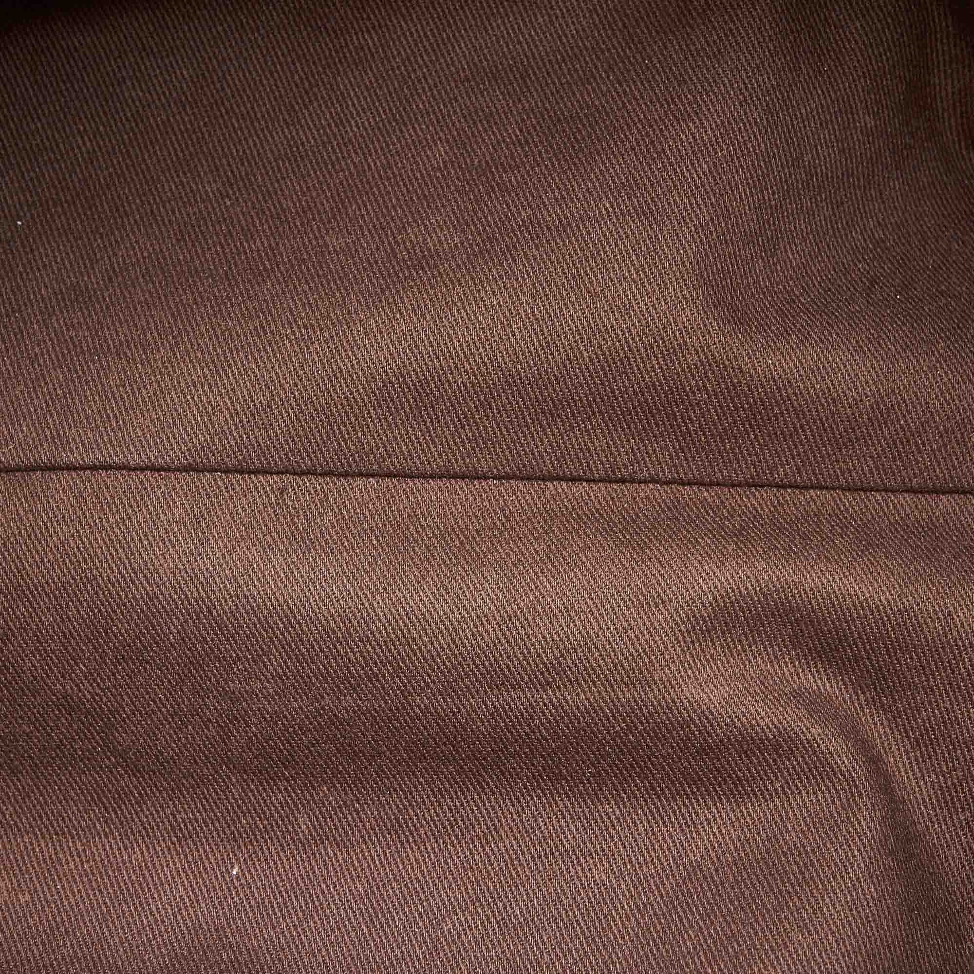Pre-Owned Authenticated Celine Macadam Handbag Canvas Fabric Brown Top HandleBag Women (Good)