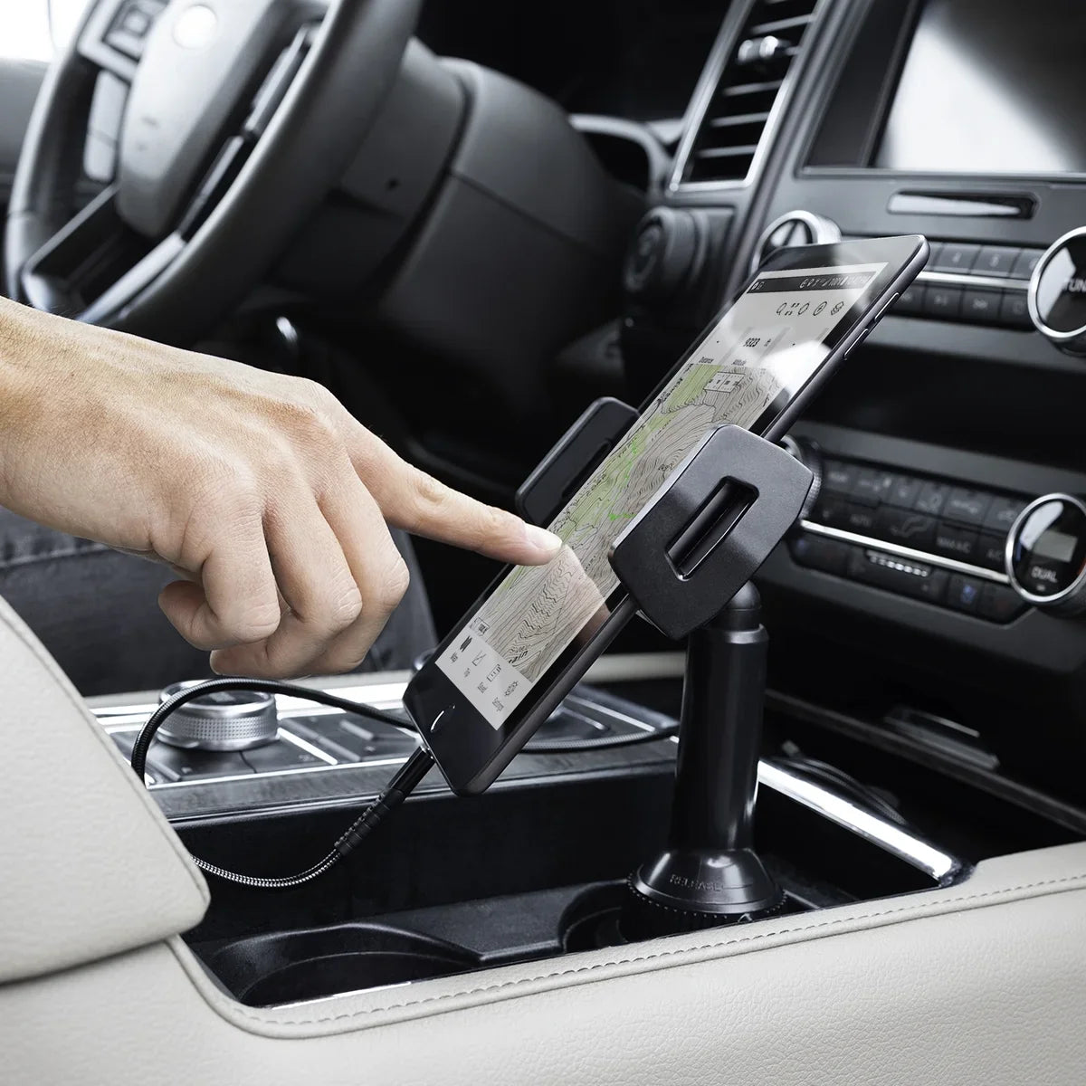 Cummins Tablet Mount CMNCHTBLT - Cupholder Tablet Dock for iPad Galaxy Tab Amazon Fire and More - Black