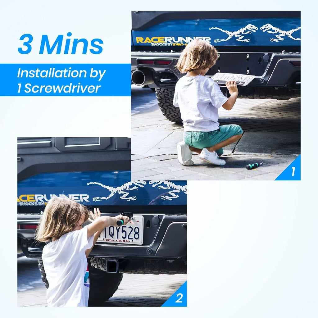 AUTO-VOX Solar Backup Camera Wireless Reverse Camera IP68 Fluid Vehicles License Plate Camera for Trailer/SUV