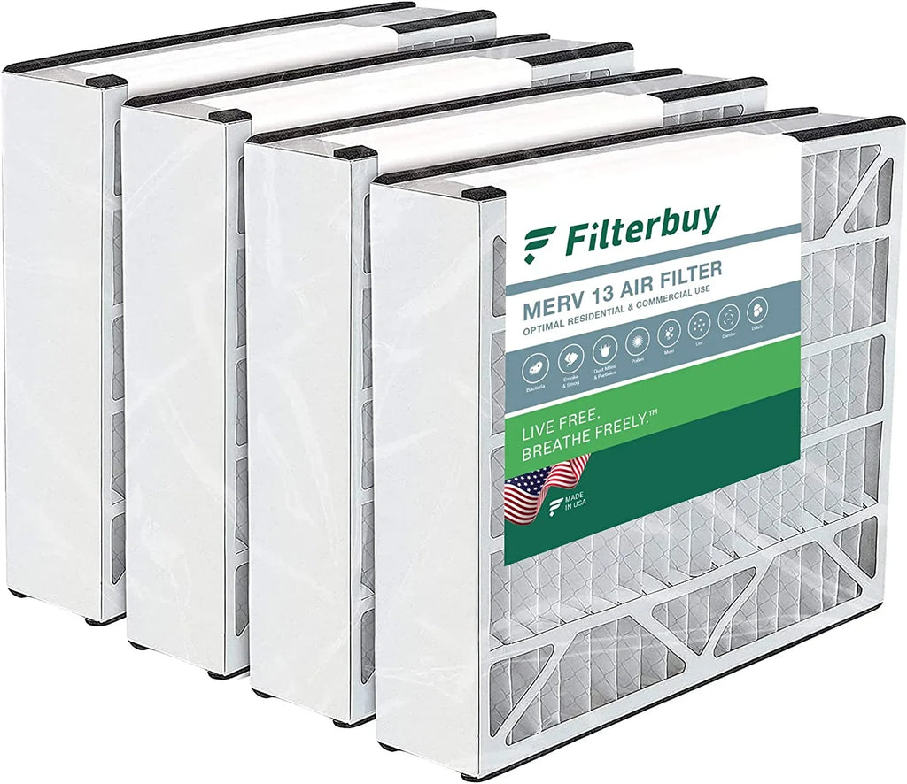 Filterbuy 20x20x5 MERV 13 Pleated HVAC AC Furnace Air Filters for Trion Air Bear 255649-103 (4-Pack)