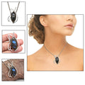 Silver 925 Sterling Garnet Gemstone Necklace Labradorite Jewelry Handmade