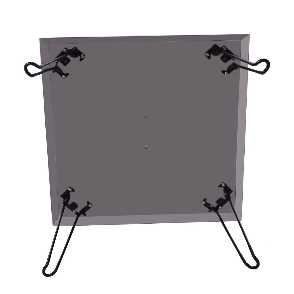 Miumaeov Square Fire Pit Burner Cover to Push Heat Down and Out Fire Pit Heat Deflector 24*24in with Foldable Legs Stainless Steel