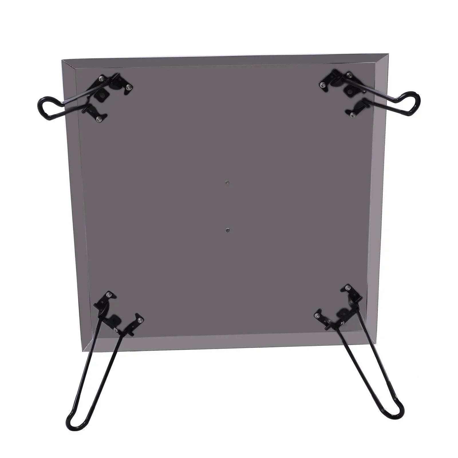 Miumaeov Square Fire Pit Burner Cover to Push Heat Down and Out Fire Pit Heat Deflector 24*24in with Foldable Legs Stainless Steel