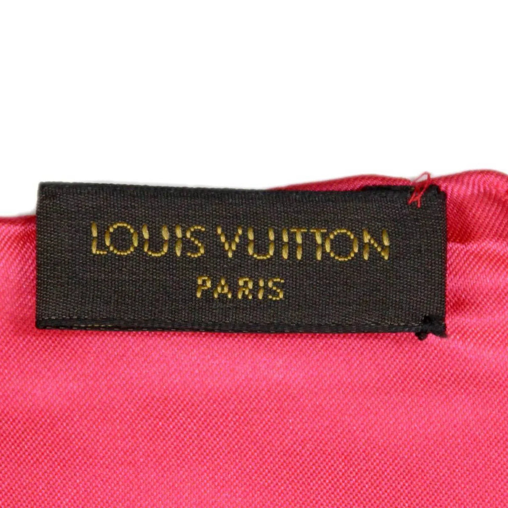 Pre-Owned LOUIS VUITTON/Louis Vuitton silk scarf monogram pink 100% (Good)