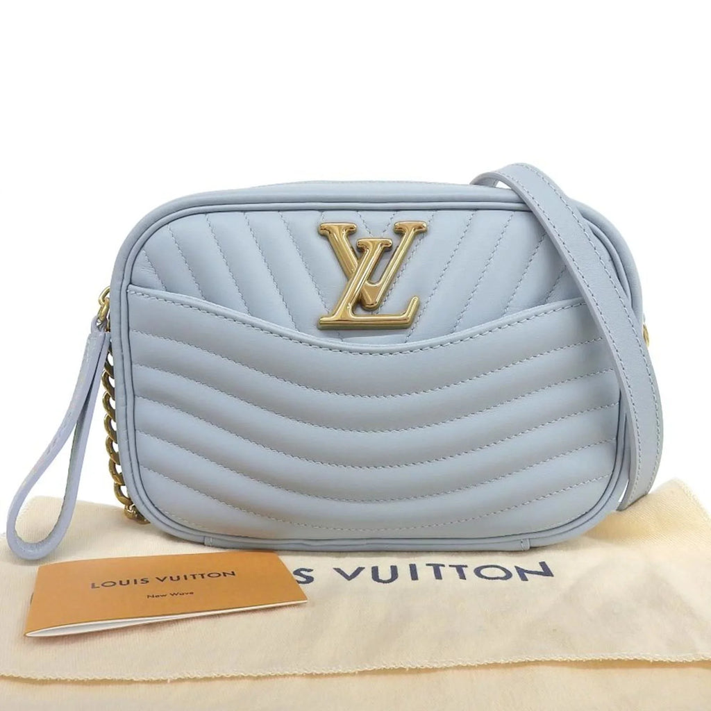 Pre-Owned Louis Vuitton LOUIS VUITTON Epi New Wave Camera Bag Shoulder LV Light Blue M55329 (Like New)
