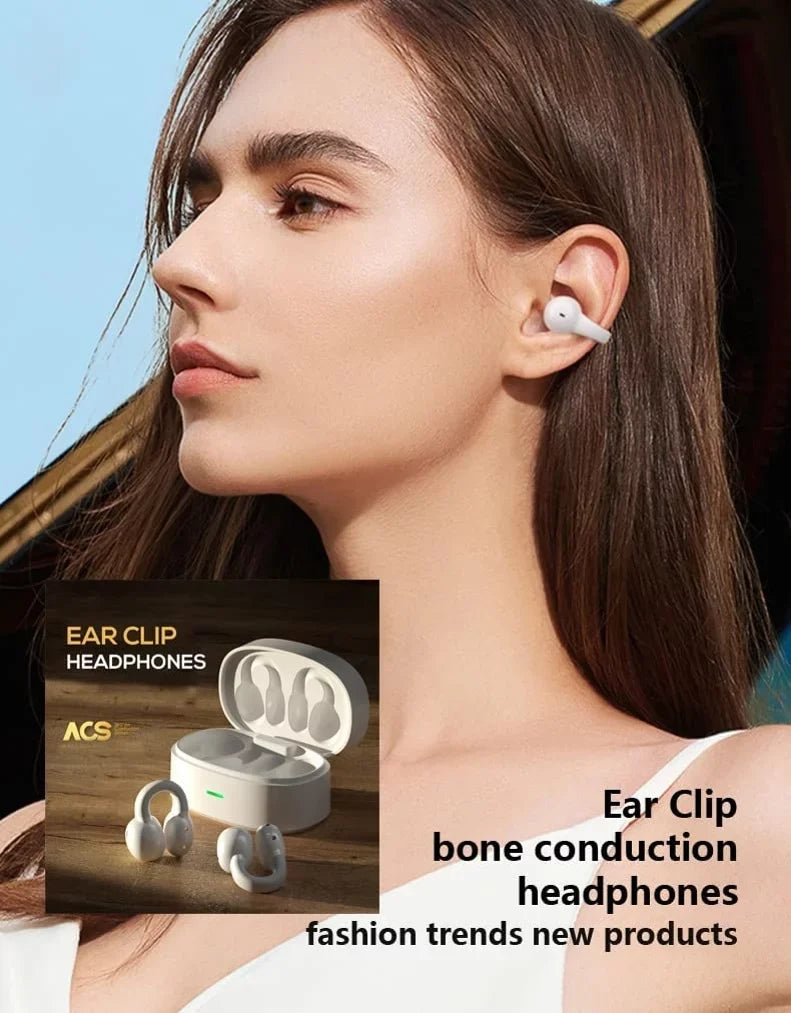 Wireless Ear-Clip TWS Earphones for Galaxy XCover / XCover6 Pro - Bluetooth Earbuds True Stereo Charging Case Hands-free Mic Headset for Galaxy XCover / XCover6 Pro