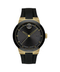 Movado Bold Fusion Swiss Ion-Plated Gold Steel Case, Silicone strap Men's Watch