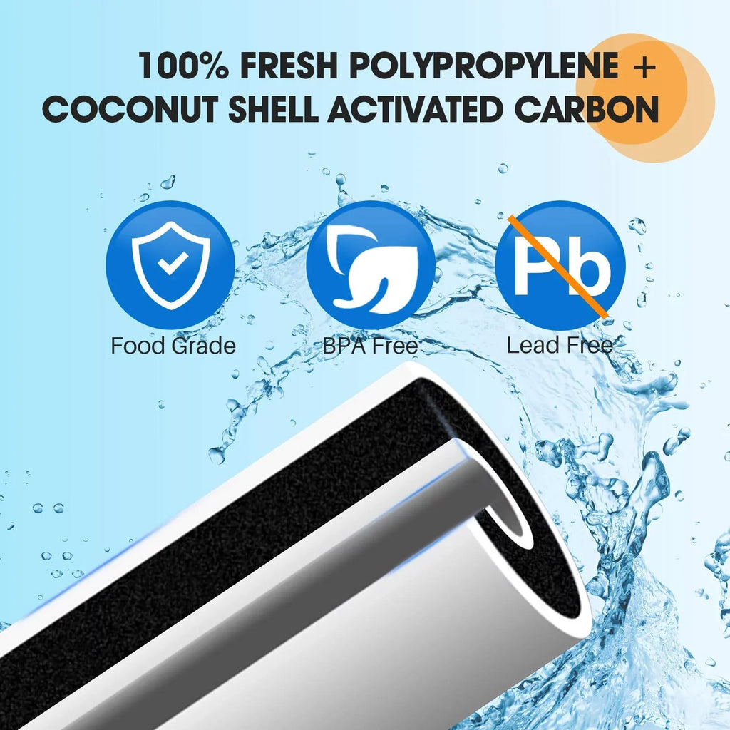 PUREPLUS 5 Micron 10 x 4.5 Whole House Sediment and Carbon Liquid Filter Cartridge Compatible with GE FXHTC GXWH40L GXWH35F GNWH38S Culligan RFC-BBSA WRC25HD PP10BB-CC Pentek RFC-BB 3Pack
