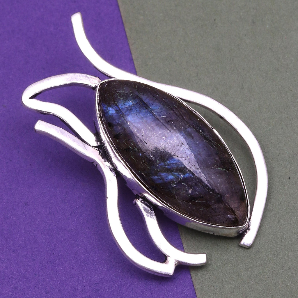 Silver 925 Sterling Garnet Gemstone Necklace Labradorite Jewelry Handmade