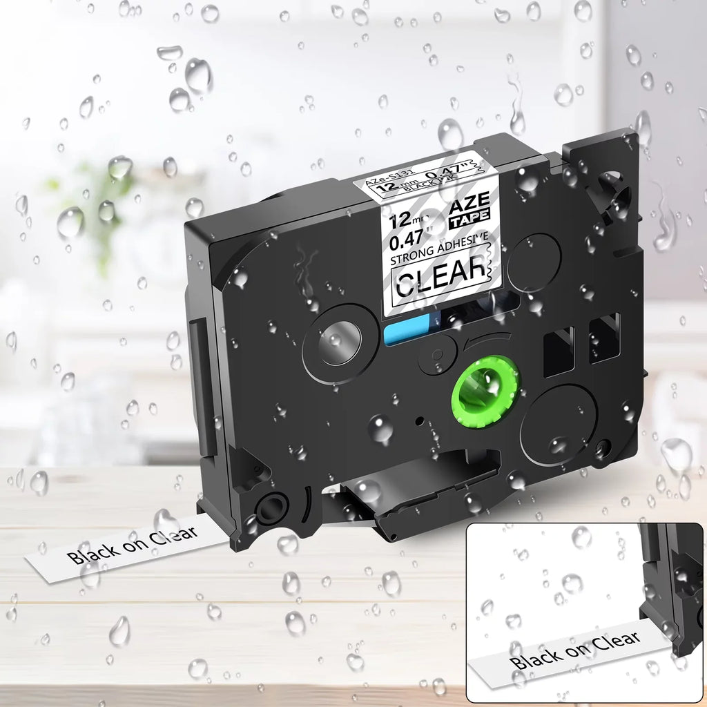 GREENCYCLE 30PK Compatible for Brother P-touch Black on Clear 12mm TZ TZe TZe-S131 TZ-S131 TZ-131 TZe-131 Extra Strength Laminated Label Tape