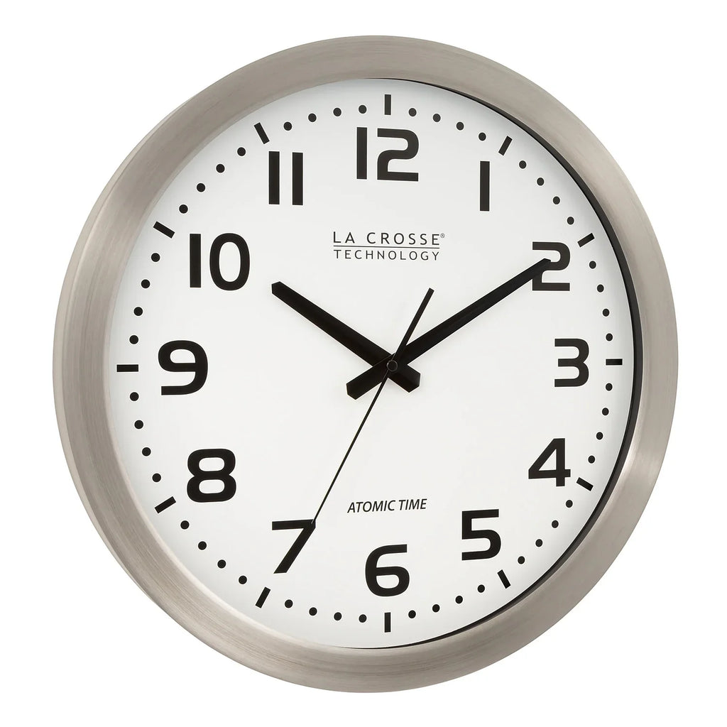 La Crosse Technology® La Crosse Technology® 16" Brushed-metal Atomic Wall Clock