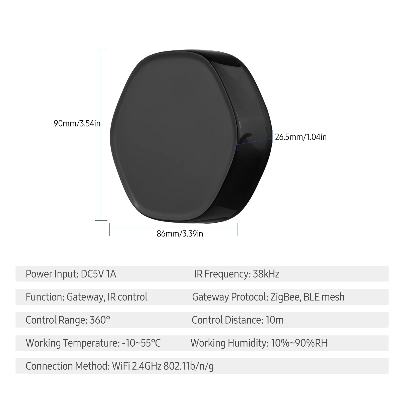 Wireless Smart Multi-function +BLE Mesh Gate Way WiFi IR Remote Controller Android & iOS Applicable