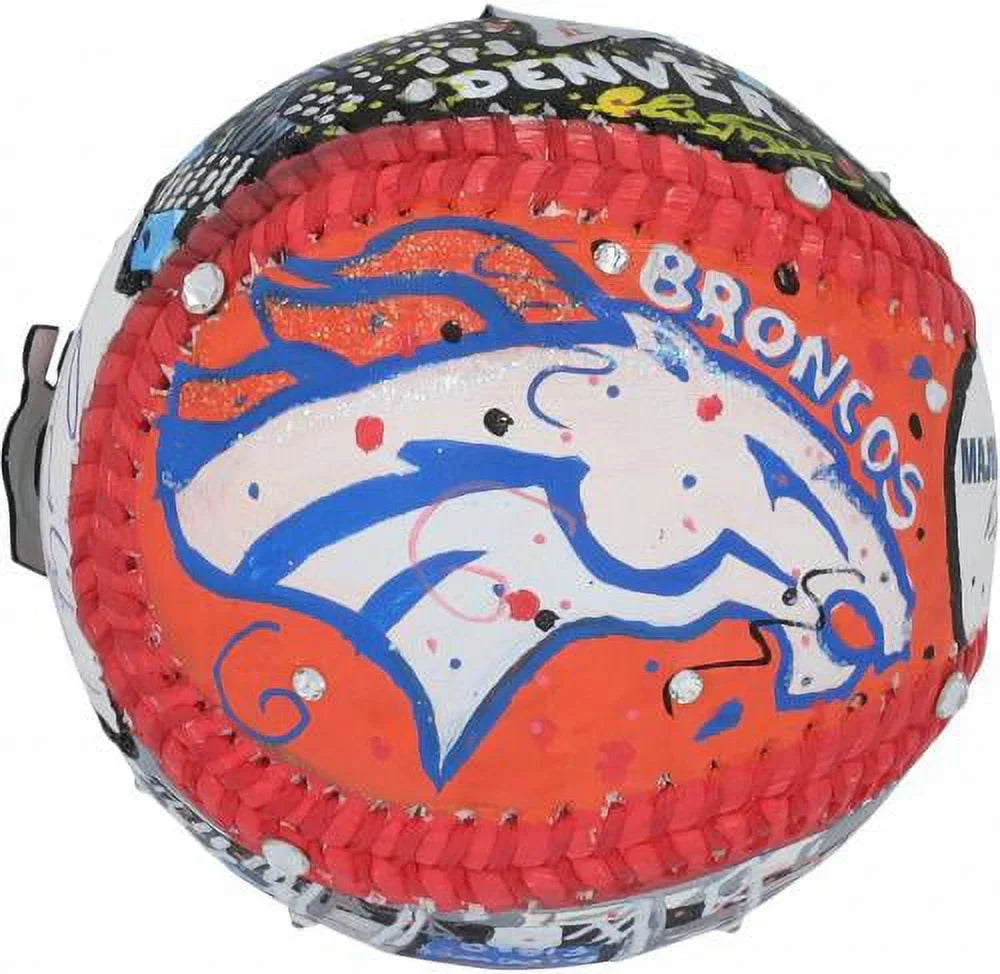 Peyton Manning Denver Broncos Autographed Baseball - Art by Charles Fazzino - LG20377145 - Fanatics Authentic Certified