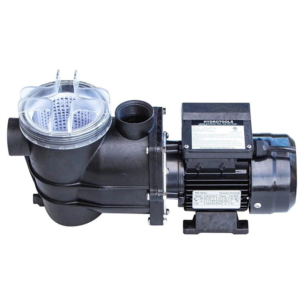HYDROTOOLS By SWIMLINE 714061 Hydro-Flo 0.35 (0.45 THP) 2400 GPH ABOVE GROUND Powerful Pool Pump 1 Speed Extra Large Strainer Basket Vertical Discharge 115V Energy Saving Silent Noise DOE Certified
