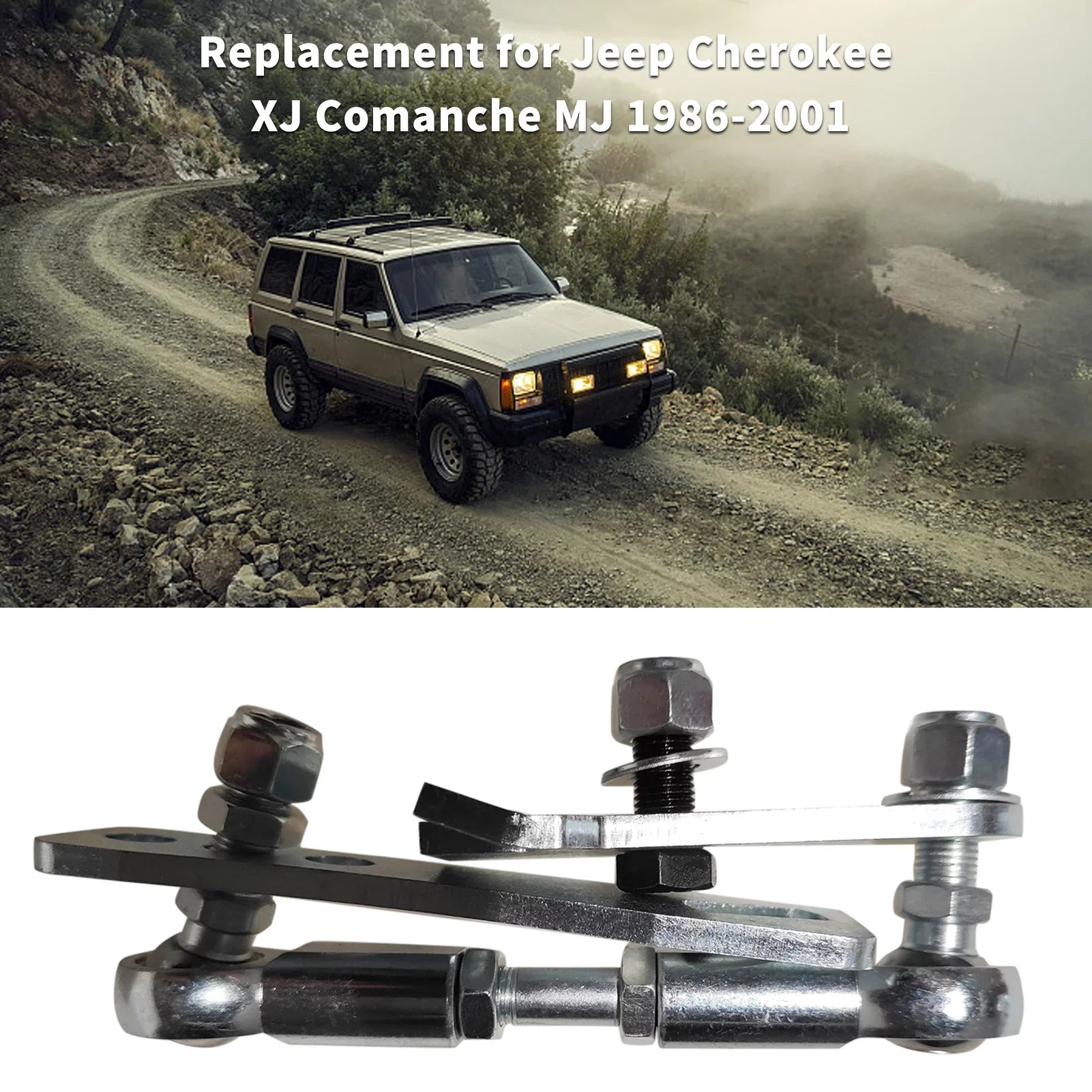 Gecheer Transfer Case Linkage Kit, Stainless Steel Transfer Case Linkage Kit Replacement for Jeep Cherokee XJ Comanche MJ 1986-2001