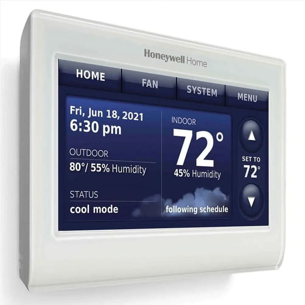 2-Pack Honeywell THX9421R5021WW 2 Wire IAQ High Definition Touch Monitor Thermostat with Red LINK Technology -White + LCD Cleaner