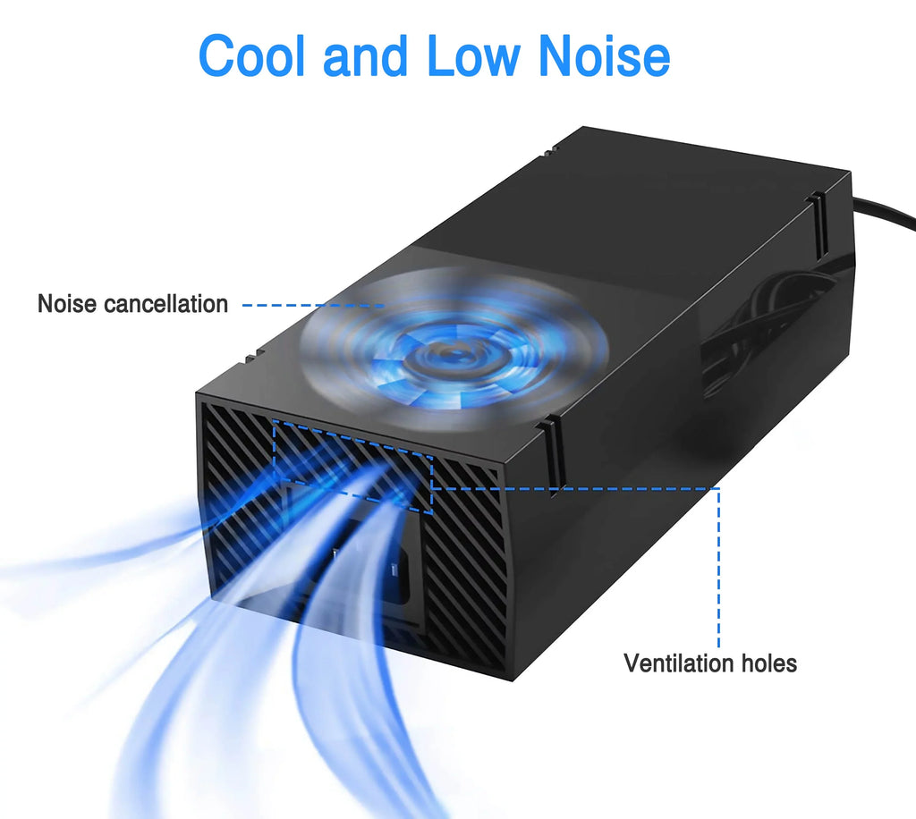 NATNO Power Supply Brick for Xbox One Game Console with Power Cord, Cool and Low Noise [220W 12V 17.9A]